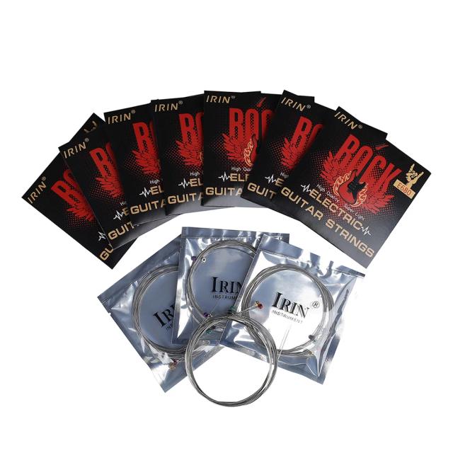 Conjunto de 10 Cordas de Aço Inoxidável para Guitarra Elétrica - Fio Prateado, 6 Cordas, Acessórios de Instrumentos Musicais