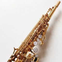 Latão Straight Soprano Bb saxofone Sax Plano, 82Z, instrumento de sopro, Shell Natural, chave esculpir padrão com Carryi, feito no Japão - Image 6