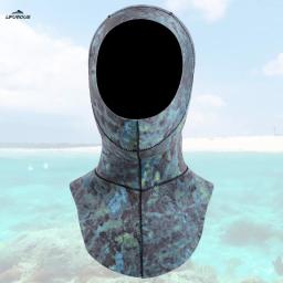 Touca de mergulho de neoprene para praia, proteção para os cabelos, com ombro e cobertura de pescoço - Image 2