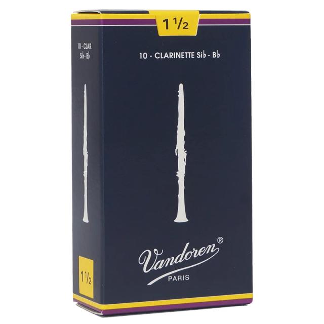 Reeds Vandoren Bb Blue para Clarinete - Tradicionais Franceses, Força 2.0 a 3.5, Caixa com 10 Unidades