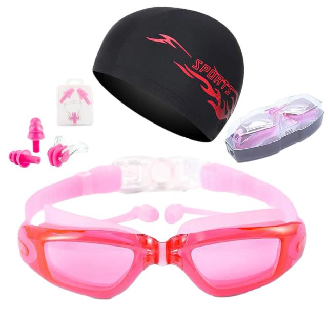 Óculos de Natação Profissionais Ajustáveis Anti-Fog e UV para Homens e Mulheres com Silicone Impermeável