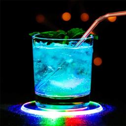 Ultra-fino acrílico LED Cocktail Coasters, piscando Glorifier, Drink Cup Mat, vinho Coaster Luzes para Bar, evento, festa de casamento, 1pc - Image 4