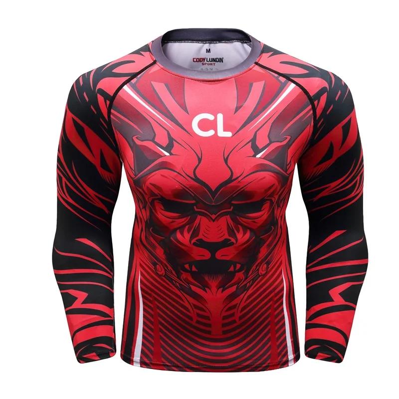 PK MMA Rashguard para homens, camisas de manga comprida, camisola esportiva, Rash Guard Jersey, Fitness, Muay Thai, Boxe, Jiu Jitsu, BJJ - Image 1