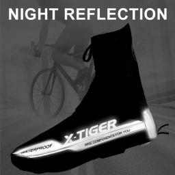 X-TIGER impermeável reflexivo ciclismo sapato capa à prova de vento mountain bike sapato cobre inverno ciclismo overshoes cobre - Image 3