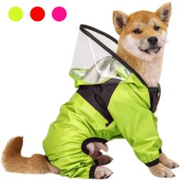 Capa de chuva para cachorro, roupas para animais de estimação com proteção para o rosto do cachorro, resistente à água, para animais de estimação - Image 1