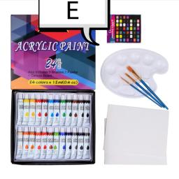 Conjunto de pintura acrílica a em 12/24 cores, aquarela, pigmento para pintura a óleo acrílica, desenho, arte, pedra de cerâmica, parede, tubos de tinta, artesanato - Image 6