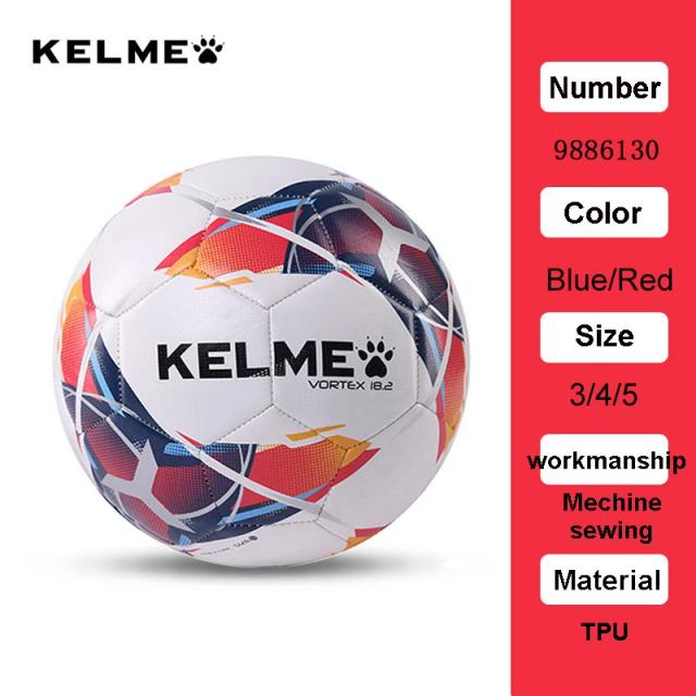 Bolas de Futebol Profissional KELME para Treinamento em Equipe - Tamanhos 3, 4 e 5, Costura Máquina, Material TPU, Vermelho e Verde