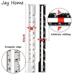 Alumínio Quilting Régua com Sliding Gauge, Costura Medição Ferramenta, Iniciante, Hemming, Tricô, Crafting, 1Pc, 2 Pcs - Image 6