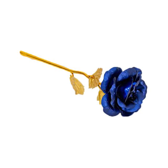 Rosa artificial de ouro 24K com caixa - Presente elegante para o Dia dos Namorados, Flores de sabão e Decoração para o lar