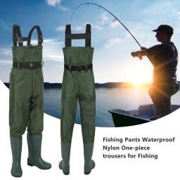 Nylon Respirável Impermeável Meia Pé Fly Fishing Caça Peito Waders Pant Para Homens E Mulheres Calças De Uma Peça Para A Pesca - Image 1