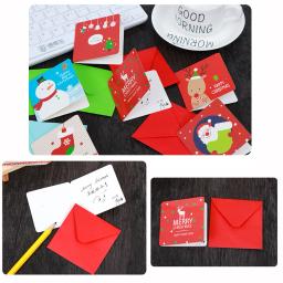 1/12/24/48 pçs/lote Criativo Mini Papai Noel Conjunto Feliz Natal Cartões de DIY Com Envelope Cartão do Ano Novo Cartão de Presentes - Image 4