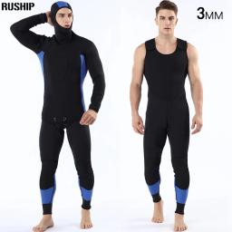 Roupa de mergulho masculina 3mm, traje de banho de neoprene preto para mergulho submarina, snorkel, conjunto de roupa de mergulho - Image 6