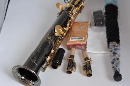 Saxofone soprano profissional r54, acessório de ouro preto, instrumento musical de latão - Image 2