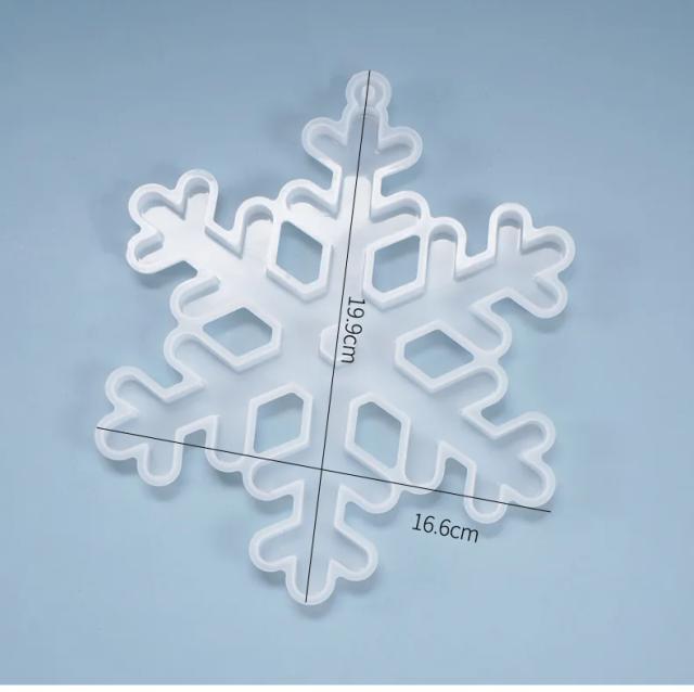 Série de Natal: Molde de Silicone para Pingentes de Flocos de Neve e Estrelas em Epóxi Cristal