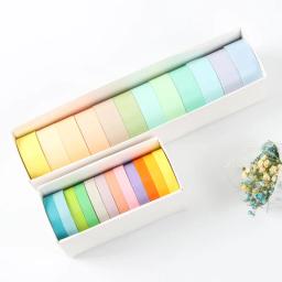 Conjunto de fitas Washi cor pastel, Fitas adesivas, Adesivos de decoração para diário, Presente do livro, DIY, básico, F362, 7,5mm, 15mm, 12pcs - Image 1