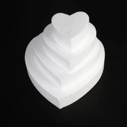 Praça Coração Shaped Poliestireno Bolo, Decorações Do Casamento DIY, Manequim Bolo, Espuma Molde, Isopor Prática Modelo, 4 ", 6", 8" - Image 2