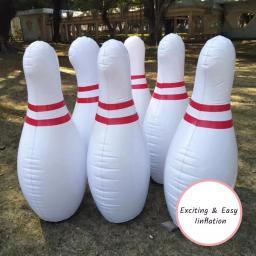 Conjunto inflável gigante de boliche para crianças, jogos ao ar livre, lugar de novidade, família Jumbo, brinquedos inflados, 22 "Pins, 16" Ball - Image 4