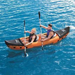 WolFAce Inflável Caiaque Pesca Barco Portátil Esporte Aquático com Paddle Bomba e Saco para 2 Pessoas Laranja 2023 Novo 331x88cm - Image 2