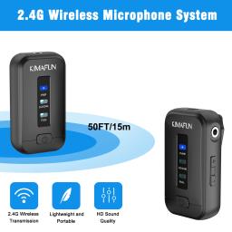 Sistema de microfone sem fio com clipe, 2.4ghz, com lapela e receptor para câmera dslr, smartphone, gravação de youtube, vlogging - Image 2