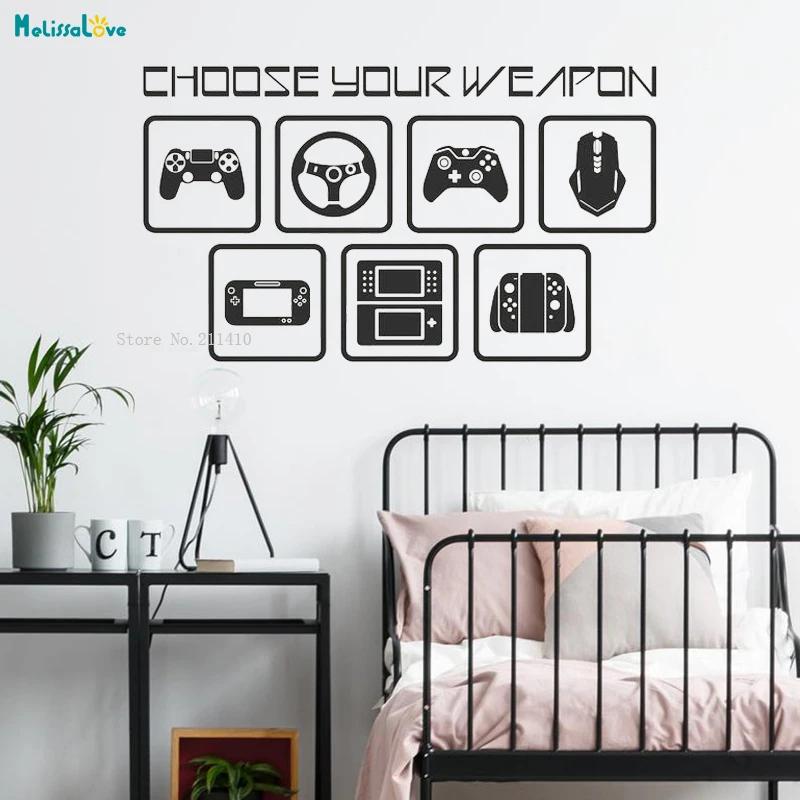 Enfeite de parede com arte em vídeo para computador, adesivo decorativo de parede para crianças e meninos artístico - Image 1