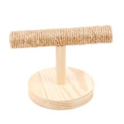 Papagaio de madeira mesa poleiro pássaro suporte treinamento exercício sisal garra pés moagem vara mordida pássaro mastigar brinquedos navio da gota - Image 4
