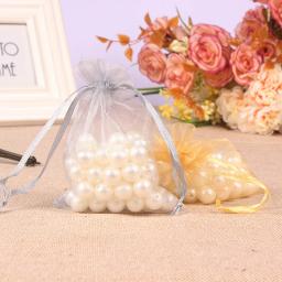 7*9 10*15 17*23cm cor sólida fio organza sacos de presente saco de organza malha saco de embalagem de doces de casamento armazenamento malotes de tecido de tule - Image 5
