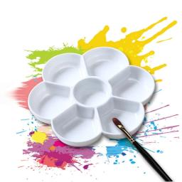 Flor de ameixa retângulo cerâmica paleta cor mistura pintura paleta bandeja para aquarela gouache acrílico pintura arte suprimentos - Image 1