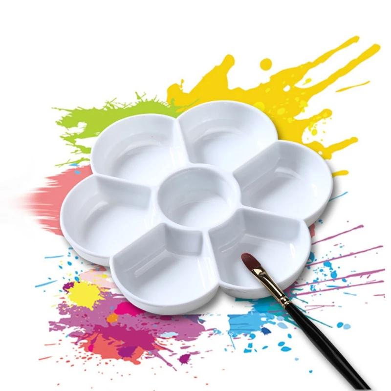 Flor de ameixa retângulo cerâmica paleta cor mistura pintura paleta bandeja para aquarela gouache acrílico pintura arte suprimentos - Image 1
