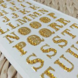 Alfabeto e Strass Adesivos Auto-Adesivos, Acessórios Artesanais, DIY, PC, Decoração do Telefone, Letras, Glitter, Scrapbooking, 1 Folha - Image 3