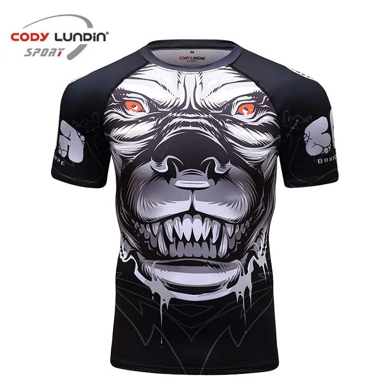 Mma roupas dos homens kickboxing treino 3d impressões mma t camisa + calças shorts muay thai bjj boxe esporte terno rashguard conjuntos de fitness - Image 1