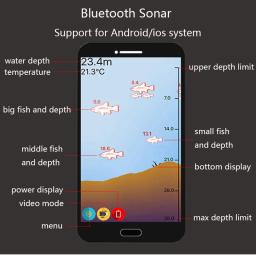 Portátil Bluetooth Fish Finder, ecosonda sem fio, sensor Sonar, profundidade Fishfinder para lago e pesca marítima, IOS e Android - Image 4