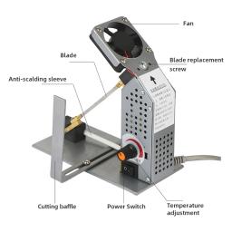 Máquina de corte térmica elétrica, ajuste da temperatura, ferramenta de corte com lâmina, cetim do nylon, fita do aquecimento, 220V - Image 2