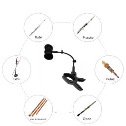 Flauta Microfone Suportes Mic Clipe Flauta, Oboé, Piccolo, Hulusi, erhu, Xiao Tambor, Musical Instrument Rack, Monte Shell Só, nenhum cabo - Image 6