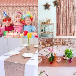 Conjunto De Louça Descartável Para Festa, Ouro Rosa, Copos De Papel, Pratos, Palhas, Carrinho De Bolo, Decoração De Mesa, Casamento, Fontes De Festa De Aniversário - Image 5