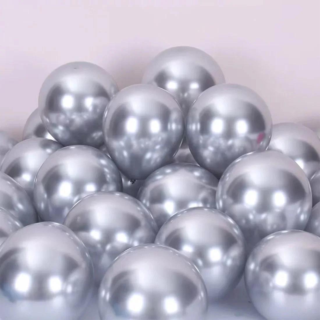 20/30/50 pçs 5 polegada cromo metálico látex balões ouro prata metal balões festa de aniversário inflar globos decoração do casamento suprimentos - Image 1