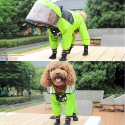 Capa de chuva para cachorro, roupas para animais de estimação com proteção para o rosto do cachorro, resistente à água, para animais de estimação - Image 6