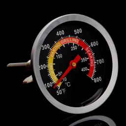 Medidor de temperatura 10-400 ℃ de aço inoxidável do termômetro da grade do fumador do bbq do churrasco - Image 2