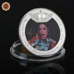 Famoso cantor de rock michael jackson moedas de prata cópia comemorativa coleção de moedas decoração para casa presentes - Image 2