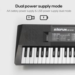 Teclado eletrônico digital de música, 61 teclas, crianças, multifuncional, piano elétrico para estudante, função de microfone, instrumento musical - Image 6