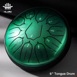 Hluru aço língua tambor 6 Polegada 11 nota ultra ampla gama instrumento de percussão mão pan tambor tanque com corda decoração - Image 1