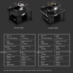 Máquina de corte multifuncional 200w, 125mm, mini serra de mesa de polimento de precisão, serra de mesa portátil para trabalhar em madeira doméstica - Image 4