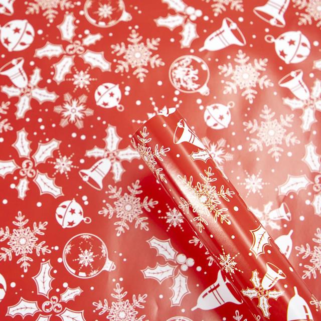Embrulho de Natal Decorativo com Flocos de Neve para Artesanatos e Festas - Papel para Presentes e DIY