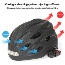 Capacete de ciclismo, de bicicleta, mtb e estrada, moldado integralmente, com luz de led, reflexivo, eps + pc, para esportes ao ar livre - Image 4