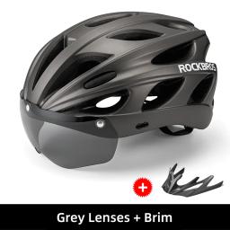 ROCKBROS-Capacete de Bicicleta para Homens e Mulheres, Integralmente Moldado, EPS, Ultraleve, Ao Ar Livre, MTB, Ajustável, Split, Ciclismo, Acessório - Image 5