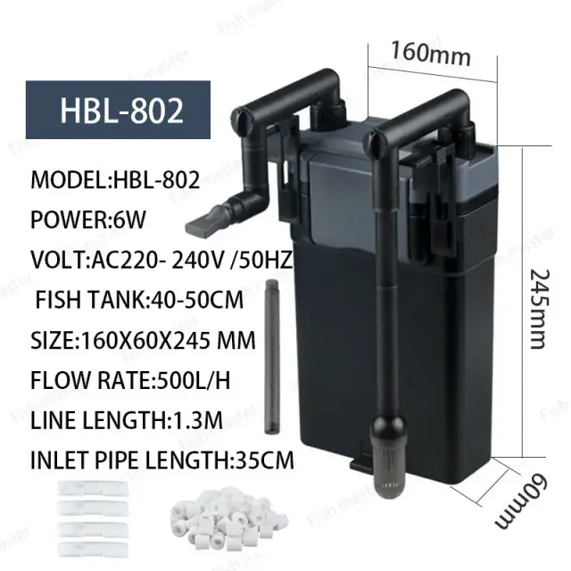 Filtro de Aquário de Parede 6W com Cachoeira e Carvão Ativado HBL 801 802 803 - Paisagens Aquáticas Deslumbrantes