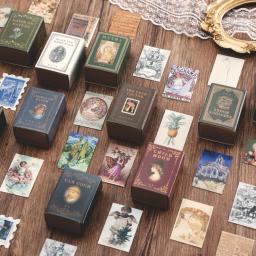 100 pçs pintura vintage tema adesivos conjunto scrapbooking adesivos para diário planejador diy artesanato scrapbooking embelezamento diário - Image 1