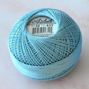 Linha de Renda de Crochê e Tatting Azul - 25g, 190m, Espessura 0.5-0.6mm