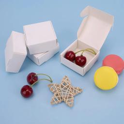Caixa de presente quadrada dobrável Kraft, caixas artesanais para jóias, favores de festa de Natal, pequenas empresas, preto, branco, marrom, 20 pcs, 50pcs - Image 4