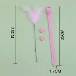 Varinha de brinquedo para gatos, brinquedo com penas falsas para provocar gatos, brinquedo interativo de primavera com coleira, suprimentos para gatos e gatos - Image 6
