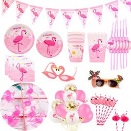 Huiran decoração de festa, flamingo rosa, havaí, verão, suprimentos para festa tropical, abacaxi, flamingo, decoração de festa de aniversário para meninas - Image 5